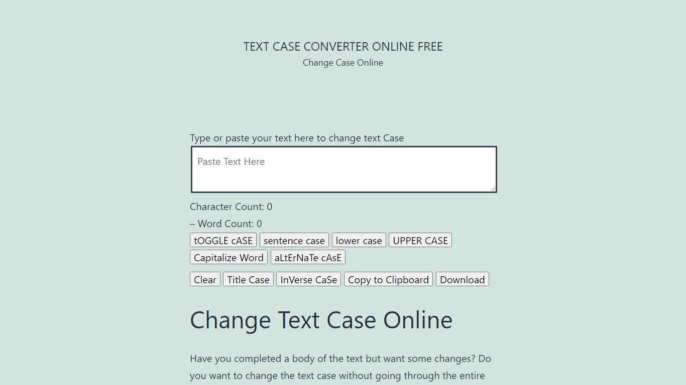 Text Case Converter Online Free – Change Case Online